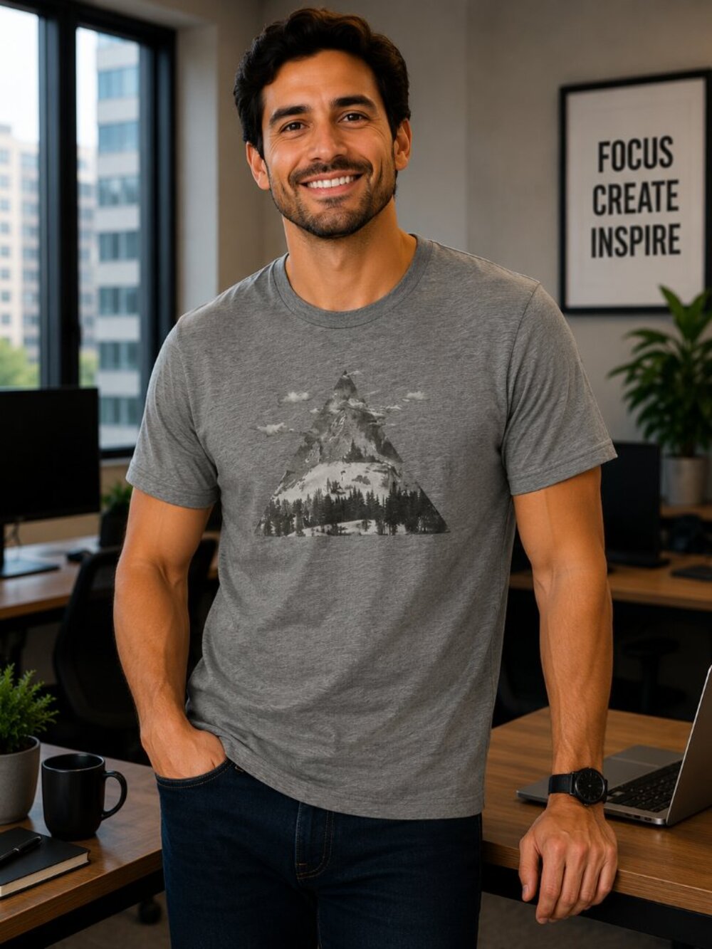 Men's Mountain Clouds & Triangle T-Shirt